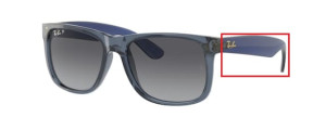 Original Ray-Ban RB4165 Justin Bügel, Farbe 6596 · Transparent blau