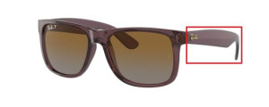Original Ray-Ban RB4165 Justin Bügel, Farbe 6597 · Transparent braun