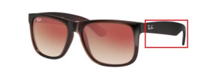Original Ray-Ban RB4165 Justin Bügel, Farbe 714 · Braun glänzend
