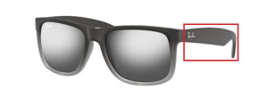 Original Ray-Ban RB4165 Justin Bügel, Farbe 852 · Rubber grau/grau transp.