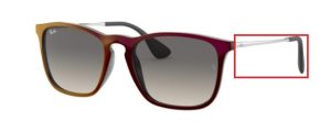 Original Ray-Ban RB4187 Chris Bügel, Farbe 6316 · Schwarz sp rot