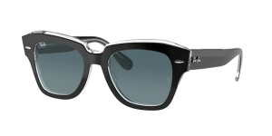Ray-Ban RB2186 STATE STREET, Farbe 12943M · Schwarz auf transparent