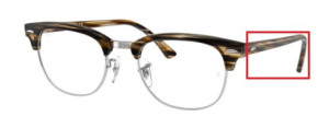 Original Ray-Ban RB5154 Sehbrillen CLUBMASTER Bügel, Farbe 5749 · Braun/grau stripped