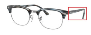 Original Ray-Ban RB5154 Sehbrillen CLUBMASTER Bügel, Farbe 5750 · Blau/grau stripped