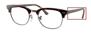 Original Ray-Ban RB5154 Sehbrillen CLUBMASTER Bügel, Farbe 5911 · Oben trasp rot auf havanaorange