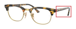 Original Ray-Ban RB5154 Sehbrillen CLUBMASTER Bügel, Farbe 8116 · Gelb Havanna