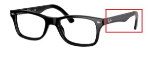Original Ray-Ban RB5228 Sehbrillen Bügel, Farbe 2000 · Schwarz glänzend