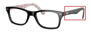 Original Ray-Ban RB5228 Sehbrillen Bügel, Farbe 5014 · Oben schwarz auf texture weiß
