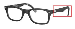 Original Ray-Ban RB5228 Sehbrillen Bügel, Farbe 5405 · Oben mat schwarz auf tex camuflage