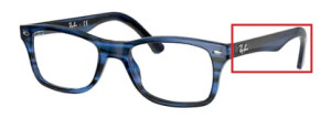 Original Ray-Ban RB5228 Sehbrillen Bügel, Farbe 8053 · Gestreift blau