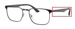 Original Ray-Ban RB6363 Sehbrillen Bügel, Farbe 2904 · Schwarz