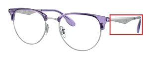 Original Ray-Ban RB6396 Sehbrillen Bügel, Farbe 3130 · Transparent violett auf silber
