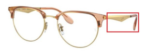 Original Ray-Ban RB6396 Sehbrillen Bügel, Farbe 3132 · Ligth braun auf arista