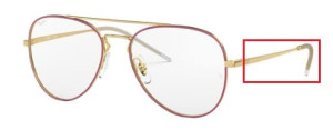 Original Ray-Ban RB6413 Sehbrillen Bügel, Farbe 2982 · Gold oben bordeaux