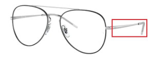 Original Ray-Ban RB6413 Sehbrillen Bügel, Farbe 2983 · Silber oben schwarz