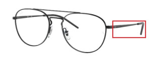 Original Ray-Ban RB6414V Sehbrillen Bügel, Farbe 2509 · Schwarz glänzend