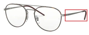 Original Ray-Ban RB6414V Sehbrillen Bügel, Farbe 3043 · Oben Havanna auf rubber gunmetal