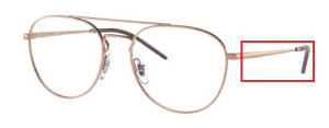Original Ray-Ban RB6414V Sehbrillen Bügel, Farbe 3094 · Rosa gold