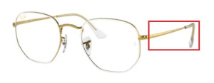 Original Ray-Ban RB6448 Sehbrillen Bügel, Farbe 3104 · Weiß auf legend gold