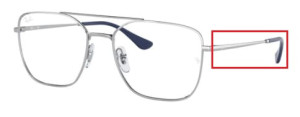 Original Ray-Ban RB6450 Sehbrillen Bügel, Farbe 2501 · Silber