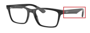 Original Ray-Ban RB7025 Sehbrillen Bügel, Farbe 2000 · Schwarz glänzend