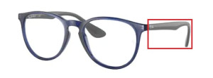Original Ray-Ban RB7046 Erika Bügel, Farbe 8084 · Transparent blau