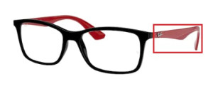 Original Ray-Ban RB7047 Sehbrillen Bügel, Farbe 2475 · Schwarz