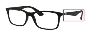 Original Ray-Ban RB7047 Sehbrillen Bügel, Farbe 5196 · Schwarz matt