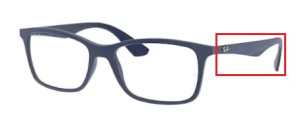 Original Ray-Ban RB7047 Sehbrillen Bügel, Farbe 5450 · Matt trasp blau