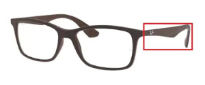 Original Ray-Ban RB7047 Sehbrillen Bügel, Farbe 5451 · Matt trasp braun