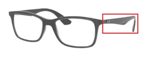 Original Ray-Ban RB7047 Sehbrillen Bügel, Farbe 5482 · Matt trasparent grau