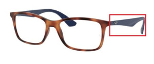 Original Ray-Ban RB7047 Sehbrillen Bügel, Farbe 5574 · Rot matt Havanna