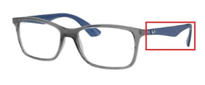 Original Ray-Ban RB7047 Sehbrillen Bügel, Farbe 5769 · Trasparent grau