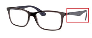 Original Ray-Ban RB7047 Sehbrillen Bügel, Farbe 5848 · Trasparent grau