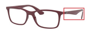 Original Ray-Ban RB7047 Sehbrillen Bügel, Farbe 8099 · Rot