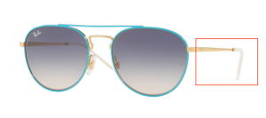 Original Ray-Ban RB3589 Bügel, Farbe 9057 · Gold oben auf blau hell