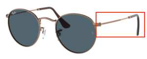 Original Ray-Ban RB3447 Round Metal Bügel, Farbe 9230 · Bronze/ kupfer