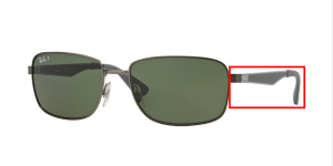 Original Ray-Ban RB3529 Bügel, Farbe 029/9A · Matt gunmetal grün dunkel polarisiert