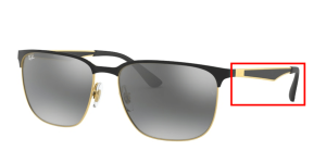 Original Ray-Ban RB3569 Bügel, Farbe 187 · Gold schwarz glänzend