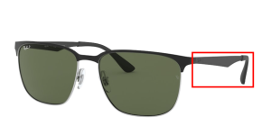 Original Ray-Ban RB3569 Bügel, Farbe 9004 · Silber oben schwarz