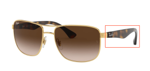 Original Ray-Ban RB3533 Bügel, Farbe 001 · Gold