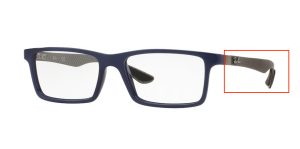 Original Ray-Ban RB8901 Sehbrillen Bügel, Farbe 5611 · Oben blau auf grau glänzend