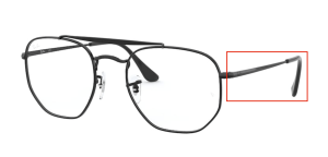 Original Ray-Ban RB3648V The Marshal Bügel, Farbe 2509 · Schwarz glänzend