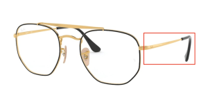 Original Ray-Ban RB3648V The Marshal Bügel, Farbe 2946 · Gold auf oben schwarz