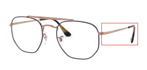 Original Ray-Ban RB3648V The Marshal Bügel, Farbe 2975 · Oben blau auf kupfer