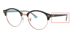 Original Ray-Ban RB4246V Sehbrillen Bügel, Farbe 5885 · Oben Havanna auf blau hell
