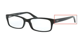 Original Ray-Ban RB5187 Sehbrillen Bügel, Farbe 2000 · Schwarz glänzend