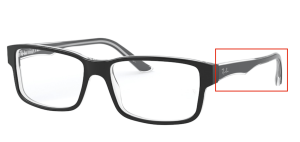 Original Ray-Ban RB5245 Sehbrillen Bügel, Farbe 2034 · Oben schwarz auf transparent