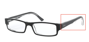 Original Ray-Ban RB5246 Sehbrillen Bügel, Farbe 2034 · Oben schwarz auf transparent