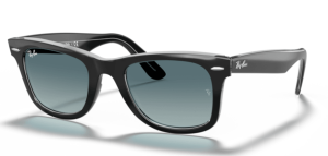 Ray-Ban 2140 WAYFARER, Farbe 12943M · Schwarz auf transparent